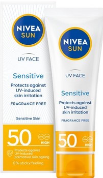 Nivea SUN Cremă de față cu protecție solară pentru piele sensibilă SPF50 50 ml