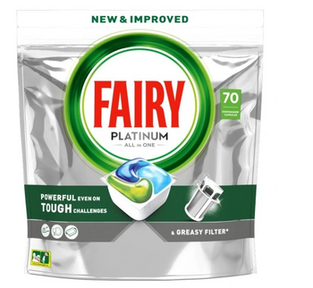Fairy Platinium All In One Dishwasher Capsules 70 pcs