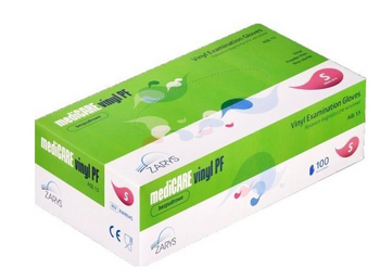 Outline easyCare Powder Free Vinyl Disposable Gloves S 100 Pieces White Transparent