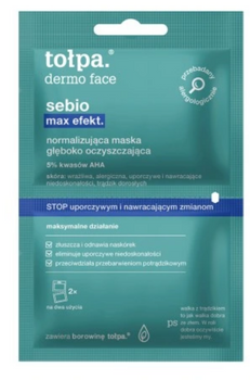 TOŁPA Dermo Face Sebio Max Mască exfoliantă pentru curățare profundă 2x6 ml
