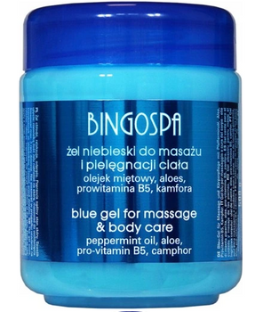 BingoSpa Blue Gel for Massage - Blue Gel for massage and body care with mint and aloe vera 500 g