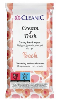 Cleanic Hand Wipes Peach 15 pcs