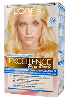 L'Oreal Paris Excellence Pure Blonde Creme Hair Colour 02 Super Light Golden Blonde