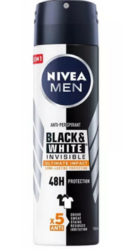 Nivea Black & White Invisible Ultimate Impact Antyperspirant w Sprayu 150 ml