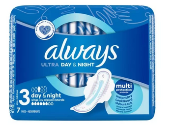 Always Ultra Day &amp; Night sanitary napkins with wings 7 pcs