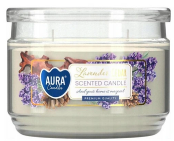 Bispol Fragrance Candle in glass with two wicks 280 ml Lavender -Cedar