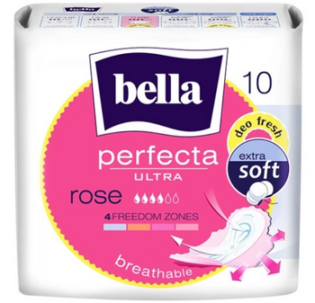 Bella Perfecta Rose Șervețele sanitare subțiri cu aripi 10 buc