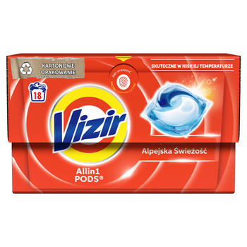 VIZIR ALLin1 PODS WHITE Laundry Capsules ALPINE Freshness 18 Pcs.