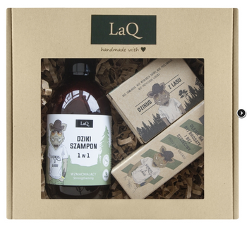 LaQ Dzikus z Lasu Shampoo 300 ml + Aftershave und Bartöl 30 ml + Stück Seife
