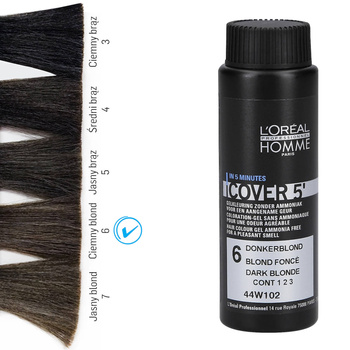 Loreal Homme Cover 5 vopsea de par tonificanta 6 Blond Inchis 50ml