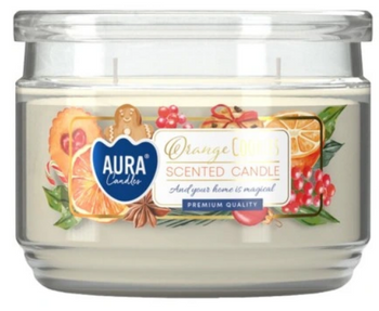 Bispol Scented Candle in glass with two wicks 280 ml Orange cookies