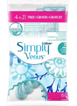 Gillette Simply Venus 2 Shaving razor 6 pieces