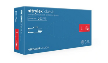 Mercator Nitrylex Classic Einweghandschuhe aus Nitril L 100 Stk. Blau