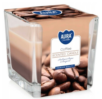 Bispol Lumânare parfumată în sticlă tricoloră 170 g Cafea