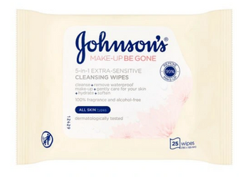 Johnson's Pampering Makeup Remover Wipes Sensitive Skin 25 pcs