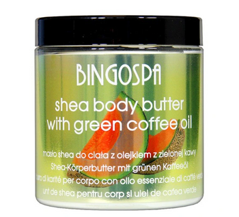 Unt de Shea de corp BingoSpa cu ulei de cafea verde 250 ml