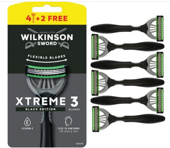 Wilkinson Xtreme 3 Comfort Black Edition 4 + 2 shaver