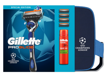 Gillette ProGlide Men's Shaving Razor+5 Blades+Gel+Cosmetic Bag Set