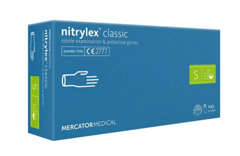 Mercator Nitrylex Classic Einweghandschuhe aus Nitril S 100 Stk. Blau