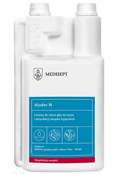 Medisept Lichid de spălare și dezinfectare pentru instrumente de coafură Alodes N 1 L