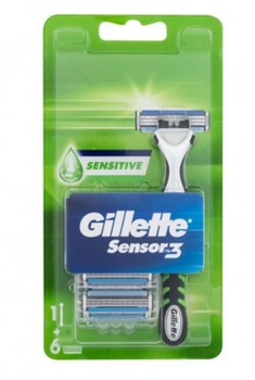 Aparat de ras cu cartuș Gillette Sensor3 + lame de schimb 6 buc