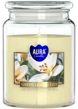 Bispol Scented Candle in Glass 500 g Green Leaves &amp; Lily