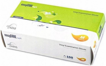 Outline easyCare Puderfreie Vinyl Einweghandschuhe M 100 Stück Weiß Transparent