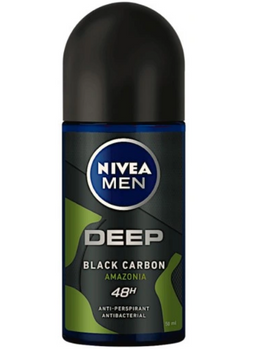 Nivea Antitranspirant Roll-On Männer Tiefschwarz Carbon Amazonia 50 ml