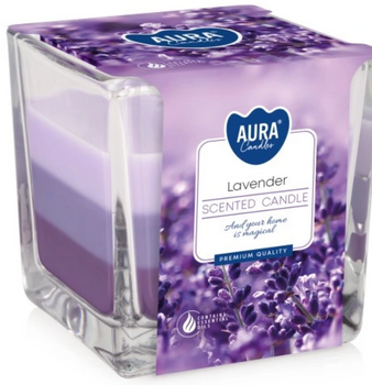 Bispol Scented candle in glass tricolor 170 g Lavender