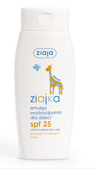 Ziajka Waterproof emulsion for children SPF 25 medium protection UVA + UVB 150 ml