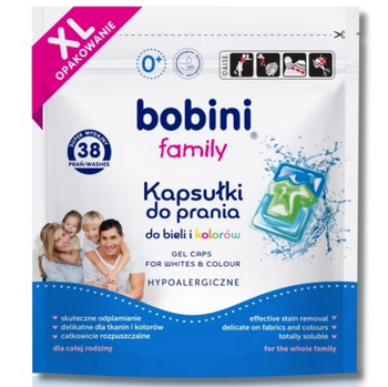 Bobini Family laundry capsules for whites and colors 38 pcs