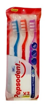 Pepsodent  Daily Clean Action Medium Szczoteczka do zębów Medium 3 szt