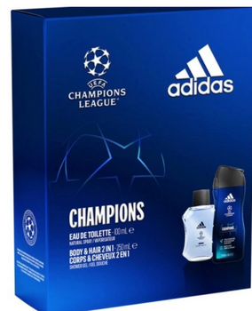 Adidas Champions League Star Men's Set Eau de Toilette 100 ml + Duschgel 250 ml