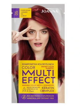 Joanna Multi Effect Color Keratin Complex Haarshampooetka -05 Currant Red 35 g