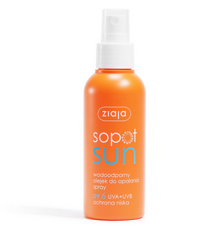 Ziaja Sopot Sun waterproof Olio spray solare SPF 6 UVA + UVB protezione bassa 125ml