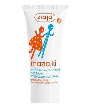 Ziaja Maziajki Gel dentifricio per bambini senza fluoro, gusto Bubble Gum, 50 ml