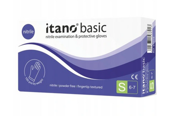 Mănuși fără pudră Itano Basic Nitril S 100 buc Albastru