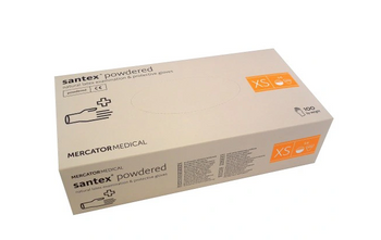 Mercator Santex Powdered Mănuși de unică folosință latex pudră XS 100 buc Crem