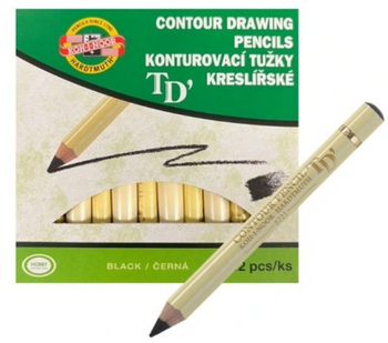Koh-I-Noor Soft Eye Contour Crayon Black Box of 12 pcs.