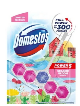 Domestos Power 5 Seaside Bloom toilet cube 55 g Freshness and hygiene with every flush!