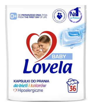 Lovela Baby Hipoalergiczne Kapsułki pranie kolorów 36 szt