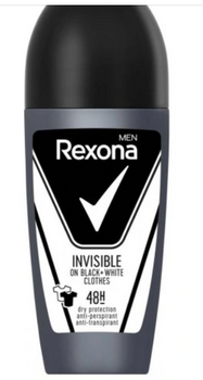 Rexona Men Invisible Black + White Antitranspirant Roll-on 50 ml