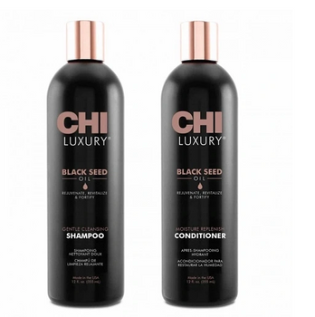 CHI Luxury Shampoo all&#39;olio di semi neri 739 ml + balsamo 739 ml