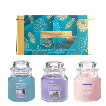 Set regalo con 3 candele originali in giara piccola Yankee Candle