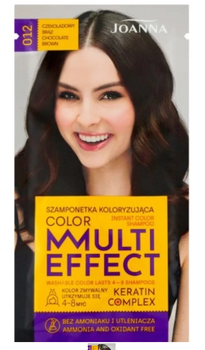 Joanna Multi Effect Color Keratin Complex Szamponetka - 012 Czekoladowy Brąz 35 g