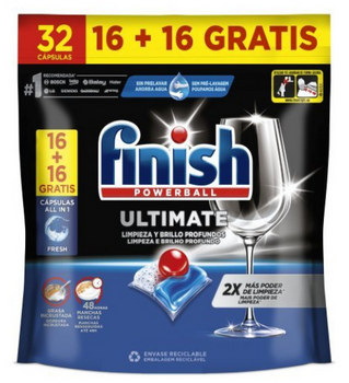 Finish Ultimate Dishwasher Capsules 32 pcs (16+16 free )