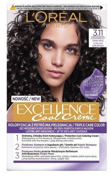 L'Oreal Paris Excellence Cool Creme Hair dye 3.11 Ultrafine Dark Brown