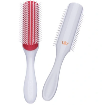 Spazzola per capelli Denman D3 bianca con corona dorata a 7 file