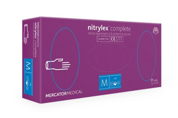 Mercator Nitrylex Complete Disposable powder-free gloves M 100 pcs. Violet