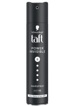 TAFT 5 Power Invisible black Hairspray 250 ml "Invisible styling'' - mega-powerful hairspray.
